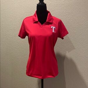 Texas Rangers Red Polo Shirt with Embroidered Logo